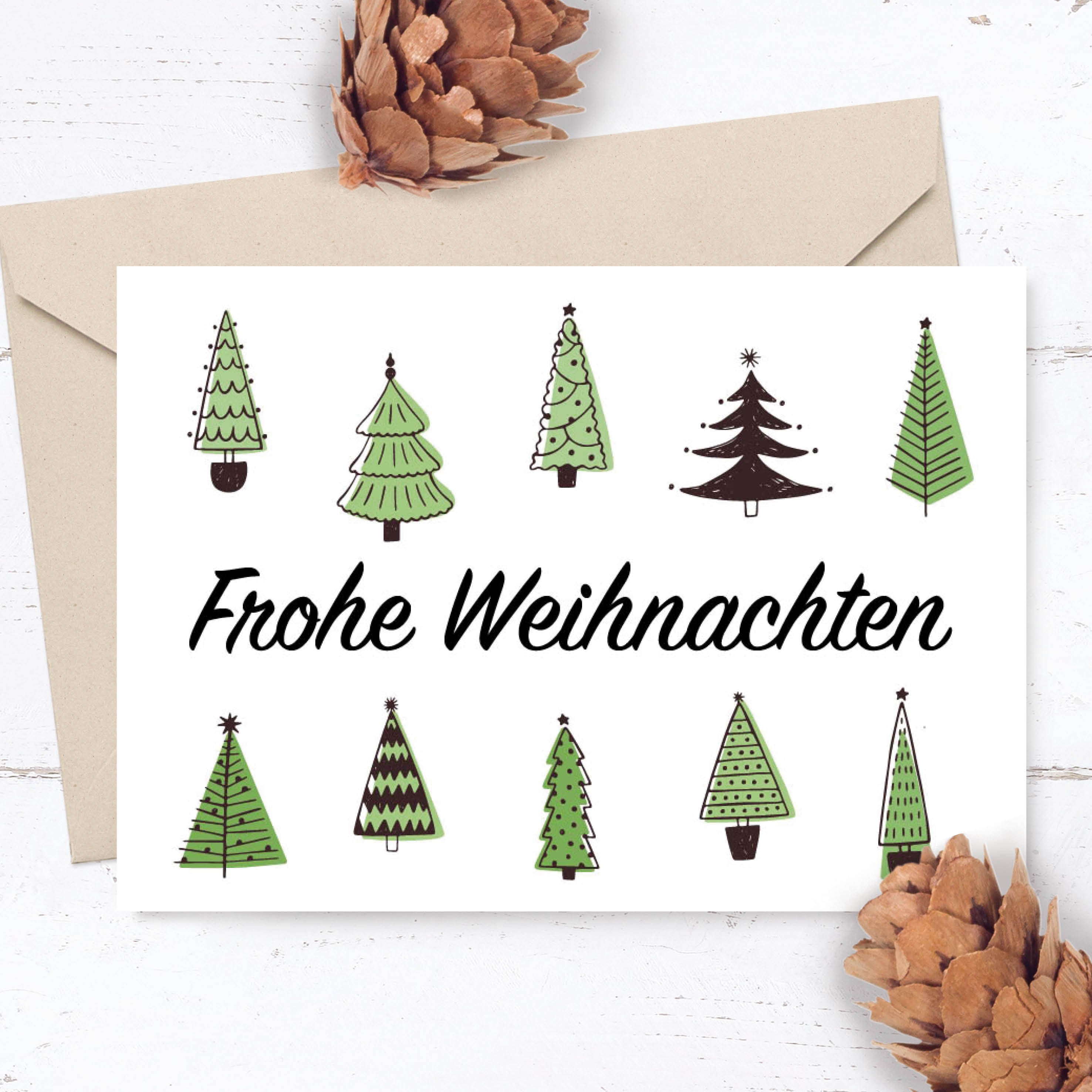 Weihnachts - Postkarte: Frohe Weihnachten - Individuelle Einladung
